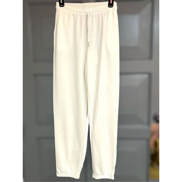 H Halston Cream Elastic Drawstring Waist Relaxed Fit Joggers NWT Sz M - Picture 2 of 6